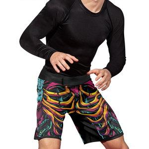 Pantalones Cortos de Kimono para Hombre, Estampado por Sublimación, para Entrenamiento de Artes Marciales Mixtas, Corte Regular, Poliéster, Ajuste Atlético, Pantalones Cortos de MMA Brasileño - Product Image 5