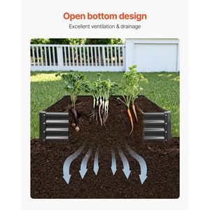 Fioriera Rialzata Grande da Esterno in Metallo Galvalume 8 x 4 x 1 piedi con Design a Fondo Aperto, Vasi e Fioriere - Product Image 6