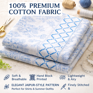 Blusa de Verano de Algodón para Mujer con Estampado Floral Azul Premium, Manga Corta y Borde Frontal Elegante, Top Casual - Product Image 2