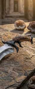 Cuchillo de Caza Trailing Point con Hoja de Acero Inoxidable, Borde Biselado, Grosor de 0.6 mm, Cuchillo de Supervivencia para Exteriores - Product Image 3