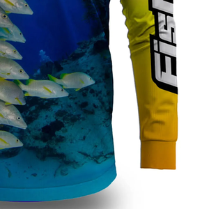 Personnalisez votre design – T-shirt de pêche pour homme grande taille à manches longues, protection UV UPF50, séchage rapide, respirant, 100 % polyester, couleur unie - Product Image 2