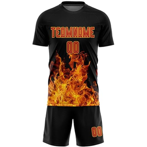 เสื้อฟุตบอลและกางเกงขาสั้นแบบมืออาชีพ ผลิตจากผ้าแห้งเร็ว พิมพ์ลายแบบทรานเฟอร์ สไตล์อเมริกา-ยุโรป ระบายเหงื่อได้ดี ผลิตจากโพลีเอสเตอร์ 100% - Product Image 5