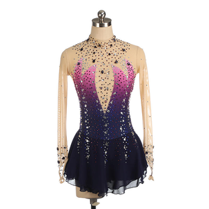 Ballet <b>Dress</b> Silk/Cotton High Elasticity Competition <b>Skating</b> Wear Long Sleeve - Product Image 1