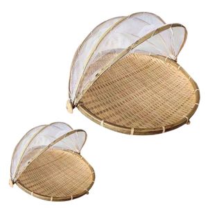 Cesta de Secado de Bambú Ecológica Premium con Malla para el Procesamiento Tradicional de Alimentos - Product Image 1
