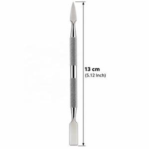 Pousse-cuticules double tête en acier inoxydable Morje, réutilisable, double usage, grattoir à ongles avec poignée moletée - Product Image 5
