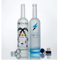 Botella de licor de vidrio de 750 ml, color oro cobre personalizado, galvanizada y con impresión a color, para brandy, ron y vodka.