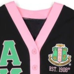 Custom Black Pink Green Varsity Cardigan <b>Jacket</b> Long Sleeve <b>Sequin</b> Sleeve Button Front V Neck Ribbed Trim Fashion Teamwear - Product Image 4