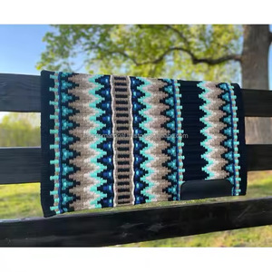 Couverture de cheval de spectacle de meilleure qualité pour l'équitation occidentale Couleurs attrayantes Laine de Nouvelle-Zélande Double tissage Tapis de selle tissés à la main - Product Image 1