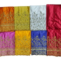 Tissu en satin de soie Gorgura somalien de qualité supérieure, tendance, tissé à la main, motif floral Dobby, orné de strass, pour robe