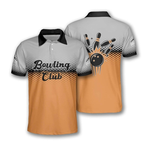 เสื้อโบว์ลิ่งแบบยูนิเซ็กซ์สำหรับเสื้อเจอร์ซีย์แขนสั้นแบบกำหนดเอง เสื้อกีฬาระบายอากาศ แห้งเร็ว ผ้าฝ้ายผสม ชุดกีฬาโบว์ลิ่งประสิทธิภาพสูง - Product Image 1