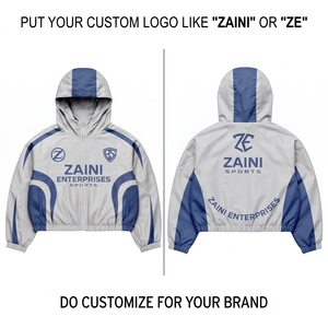 Chaqueta Cortavientos de Lona de Poliéster Premium de 95 GSM, con Logotipo Personalizado, Impermeable, Transpirable, Estilo Urbano para Hombre, con Cuello Camisero - Product Image 1