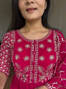 Traje de terciopelo Anarkali de alta calidad para mujer para bodas, fiestas, bordado hecho a mano, diseño de vestido Salwar, ropa India paquistaní - Product Image 5