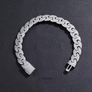 Cadena de Eslabones Cubanos de Moissanita VVS de 12 mm para Uso Casual y Formal, Plata de Ley 925 Personalizada, Suministro al por Mayor - Product Image 5
