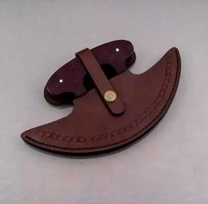 Cortador de Pizza de Acero Inoxidable Hecho a Mano de Alta Calidad, Ideal para Hoteles, con Mango Personalizado y Funda de Cuero - Product Image 3