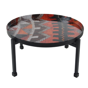 Assiettes à collation rondes imprimées de style moderne et luxueux, en métal écologique, avec support pour la décoration de table - Product Image 4