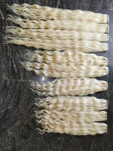 Paquetes de cabello humano rubio 613 al por mayor, con cutícula alineada, de la India, y extensiones de cabello virgen de 10-30 pulgadas. - Product Image 2