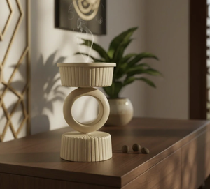 Brûleur à Bakhoor Argenté de Qualité Supérieure, Support d'Encens Texturé Moderne, Finition Métallique, Brûleur d'Oud Aromatique pour la Maison en Gros - Product Image 2