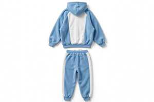 Conjunto Deportivo Unisex de Sudadera Azul y Pantalones Blancos, Ecológico, 100% Algodón, Estilo Casual para Invierno - Product Image 2