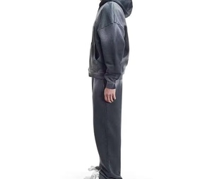 Unisex Tracksuit Hooded Full <b>Sleeve</b> Solid Color <b>Sweatshirt</b> Pants 100% Cotton Breathable Casual Autumn Wear - Product Image 5