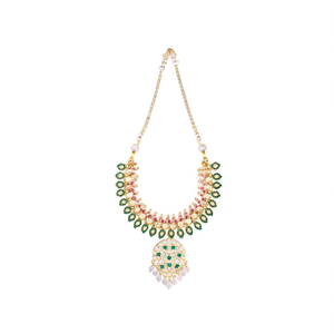 Peacock Green Kemp Rhodium-Plated Zircon <b>Bridal</b> <b>Jewelry</b> <b>Set</b> - Product Image 2