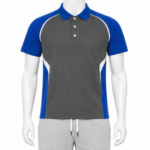 Polo à manches courtes pour homme, color block, séchage rapide, performance athlétique, idéal pour le golf, avec empiècements latéraux contrastés et passepoil. - Product Image 5
