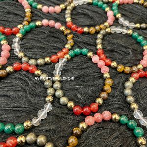 Wholesale Natural Gemstone Beads <b>Bracelet</b> Real Pyrite Tiger Eye Aventurine Crystal <b>Healing</b> Reiki Energy Jewelry for Men Women - Product Image 6