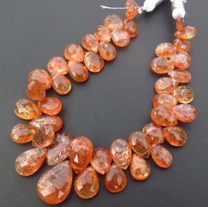 Perles de pierre de soleil naturelle de qualité supérieure, forme poire, 4 mm-10 mm, pierres précieuses facettées, pierres précieuses en vrac, prix de gros disponible. - Product Image 4