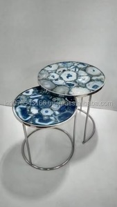 Modern Round Coffee and Side <b>Table</b> with Marble Top and Metal Frame Living Room Furniture Decorative Accent <b>Table</b> - Product Image 5