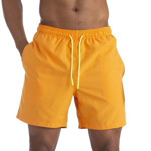 Shorts d'été pour hommes, décontractés, de plage, de sport, de gym, de course, en toile de coton, avec cordon élastique, respirants, séchage rapide, couleur unie, cargo - Product Image 1