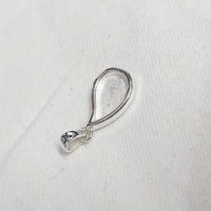 925 Sterling Silver Milk Drop 17x11mm Blank Bezel Pendant Setting DIY Breastmilk Keepsake Resin Ashes <b>Memorial</b> Locket Charm - Product Image 2