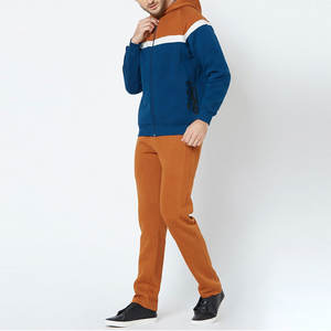 Nuevo Conjunto Deportivo de Felpa de Algodón con Capucha, Diseño de Bloques de Color, Mangas Raglán, Cordón Ajustable, Pantalones Jogger, Corte Regular, OEM - Product Image 2