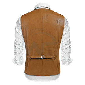 Gilets Western polyvalents au style classique, design léger et poches avant pratiques, en cuir. - Product Image 2