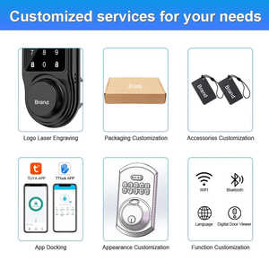 กลอนล็อกประตูแบบเดี่ยวล็อคด้วยรหัสผ่านอัจฉริยะเพื่อความปลอดภัย - Product Image 2