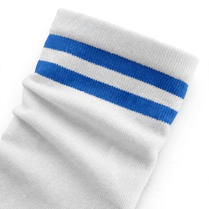 Chaussettes de sport respirantes à rayures blanches et bleues personnalisées, chaussettes de sport athlétiques unisexes, chaussettes décontractées de performance, vente en gros - Product Image 6