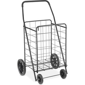 Carrello della spesa pieghevole extra large con ruote, capacità 45 kg, telaio in acciaio, maniglia in schiuma, carrello multiuso per la spesa - Product Image 1