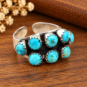 Kingman <b>Turquoise</b> Silver Handmade <b>Ring</b> Western Boho Statement Gemstone Jewelry Southwestern Fashion <b>Ring</b> for Women - Product Image 5