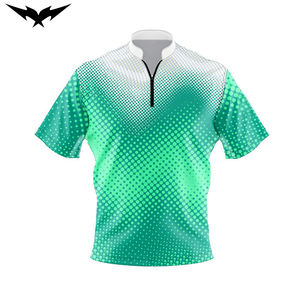 Maillot de bowling respirant unisexe, imprimé par sublimation, motif personnalisé, 100% polyester, couleurs personnalisées, manches courtes - Product Image 3