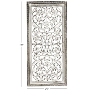 Hand-Carved Mango Wood Arabesque Wall Panel - Wholesale Home Dcor - Product Image 3