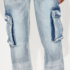 Soft And Comfortable <b>Material</b> For Bulk Order With Flexible Solid Color With Logo Everyday Essential Boys Cotton Rich <b>Denim</b> Pants - Product Image 4