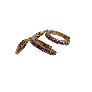 Pendientes de Plata de Ley 925 con Baño de Oro y Turmalina Multicolor para Mujer, Joyería para Bodas - Product Image 4