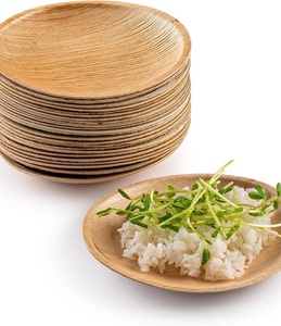 New Areca Palm Leaf <b>Plates</b> 6 Inches Round Shapes <b>Plates</b> Biodegradable <b>Disposable</b> Party Serving Dinnerware Freezer Safe <b>Plates</b> - Product Image 1