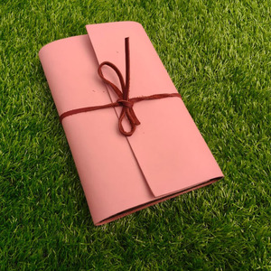 Libreta de Oficina Rosa, Agenda de Cuero, Diario A5, Cubierta de Libreta Personalizable, Diario de Cuero con Grano Horizontal - Product Image 3