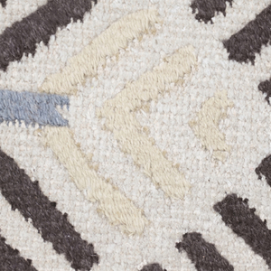 Tapis tufté à la main gris ivoire Nordic Arrow, motif géométrique moderne en laine, antidérapant, écologique, pour salon et hôtel - Product Image 3