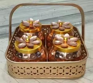 Cesta de regalo metálica para catering, cesta para guardar frutas y pan, cesta para empaquetar regalos para la mesa de comedor - Product Image 1