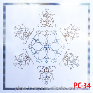 Plaques de plafond décoratives en PVC brillant, motif floral géométrique artistique, imperméables, à poser, revêtement filmé - Product Image 4