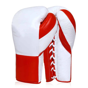Hot Selling Super Quality Lace-up Boxing <b>Gloves</b> Custom Logo Cowhide Adults Competition Made Breathable Lace up Boxing <b>Gloves</b> - Product Image 1