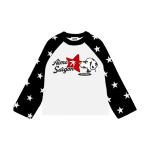 Men's 250GSM Cotton Long Sleeve Printed T-Shirt Casual O-Neck Regular Fit Soft Breathable Knitted Front <b>Logo</b> Daily Wear Haody - Product Image 3