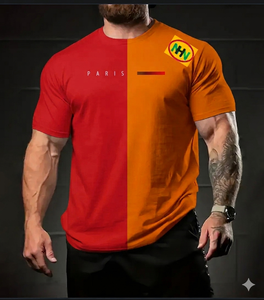 T-shirt tricoté pour homme grande taille, imprimé numérique, personnalisable, 100 % coton, respirant, écologique, coupe ample - Product Image 5