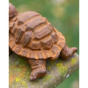 Ornement de tortue rustique à prix avantageux, articles de jardin, sculpture de tortue antique en fonte décorative à prix abordable - Product Image 1