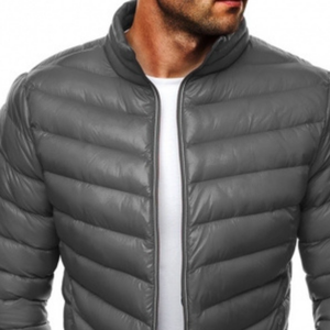 New Designed Custom Logo Winter <b>Men's</b> Puffer <b>Jackets</b> Plus Size Shiny Solid Color Nylon Warm Oversize Casual Puffer <b>Jacket</b> - Product Image 2